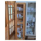 Wood / Glass-Door Display Cabinet 1-door/4-Glass Shelf 17 1/2' wide x 13' deep x 70 1/2' tall
