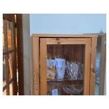 Wood / Glass-Door Display Cabinet 1-door/4-Glass Shelf 17 1/2' wide x 13' deep x 70 1/2' tall