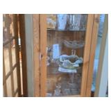 Wood / Glass-Door Display Cabinet 1-door/4-Glass Shelf 17 1/2' wide x 13' deep x 70 1/2' tall