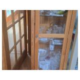 Wood / Glass-Door Display Cabinet 1-door/4-Glass Shelf 17 1/2' wide x 13' deep x 70 1/2' tall