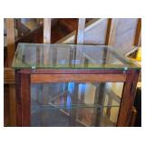 Vintage Wood / Glass-Door Curio Cabinet 21 1/2' wide x 16' deep x 42' tall