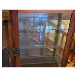 Vintage Wood / Glass-Door Curio Cabinet 21 1/2' wide x 16' deep x 42' tall