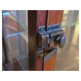 Vintage Wood / Glass-Door Curio Cabinet 21 1/2' wide x 16' deep x 42' tall