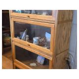 Vintage Oak Wood / Glass-Door Barrister Bookcase 4-door 31' wide x 13' deep x 57' tall