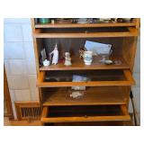 Vintage Oak Wood / Glass-Door Barrister Bookcase 4-door 31' wide x 13' deep x 57' tall