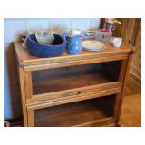 Vintage Oak Wood / Glass-Door Barrister Bookcase 2-door 31' wide x 13' deep x 30' tall