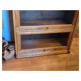 Vintage Oak Wood / Glass-Door Barrister Bookcase 2-door 31' wide x 13' deep x 30' tall