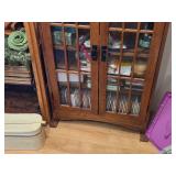 Wood / Glass-Door Bookcase 2-door/6-Wood Shelf 26' wide x 8' deep x 45' tall