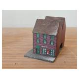 Lot of (4) Collectible Ceramic Miniature Replica Buildings of Bryggen Wharf in Bergen Norway | Handcrafted in Norway by Candy Design - Historic Julehusel Building (x2) + Yellow House + Lilliken