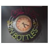 Vintage Coca-Cola Neon Sign with Clock