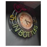 Vintage Coca-Cola Neon Sign with Clock