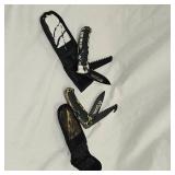 2-As New Whitetail Unlimited Lock Back Knives w/Sheath