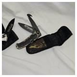 2-As New Whitetail Unlimited Lock Back Knives w/Sheath