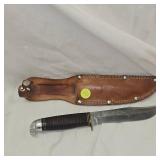 Western Knife Leather Handle and Sheath, As New 'old'