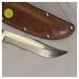 Western Knife Leather Handle and Sheath, As New 'old'