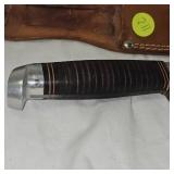Western Knife Leather Handle and Sheath, As New 'old'