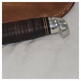 Western Knife Leather Handle and Sheath, As New 'old'