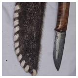 Beautiful Handmade Knife w/Deer Hide Sheath