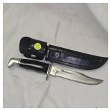 Buck 119 USA w/Black Leather Sheath