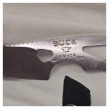 Buck 136 w/ Black Leather Sheath