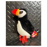 TY Beanie Babies - 4 Plush Toys: Koala, Toucan, puffer and Penguin