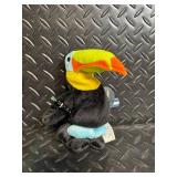 TY Beanie Babies - 4 Plush Toys: Koala, Toucan, puffer and Penguin