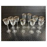 Crystal Champagne Flutes with Gold Rim - Elegant Glass Stemware Set