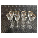 Crystal Champagne Flutes with Gold Rim - Elegant Glass Stemware Set