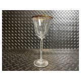 Crystal Champagne Flutes with Gold Rim - Elegant Glass Stemware Set
