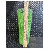 Japanese Plate Glass Vase with Green Spiral Pattern, crystal bowl