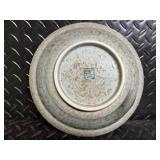 Japanese Plate Glass Vase with Green Spiral Pattern, crystal bowl