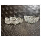 Clear Glass Bowls - Floral Motif - Set of 2
