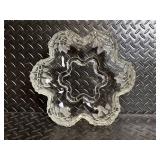 Clear Glass Bowls - Floral Motif - Set of 2