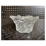 Crystal Compote Dish - Pressed Diamond-Cut Glass, Footed Dessert Bowl