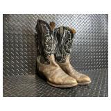 Nocona Western Boots - Embroidered Leather Pull-On Cowboy Boots