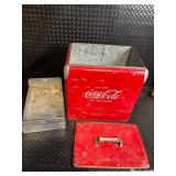 Coca-Cola Vintage Metal Cooler with Lid - Made in USA
