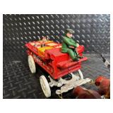 Vintage Coca-Cola Bottles Wagon Tin Toy with Driver and Horses