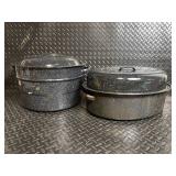 Enamel Cast Iron Dutch Oven Set - Speckled Finish (2-Piece)