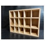 Unfinished Plywood 15-Compartment Cubby Shelf Organizer