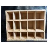Unfinished Plywood 15-Compartment Cubby Shelf Organizer