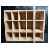 Unfinished Plywood 15-Compartment Cubby Shelf Organizer