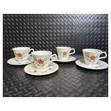 Floral Basket Sunflower Pattern Dinnerware Set - Cups, Saucers, Plates & Bowls