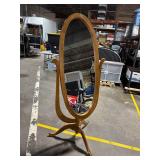 Cheval Mirror - Wooden Oval Full Length on Stand