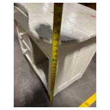Distressed White Painted Wood Desk with Drawers - Vintage