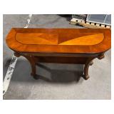 Antique Mahogany console table with Parquet Inlay and Carved Pedestal Legs