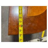 Antique Mahogany console table with Parquet Inlay and Carved Pedestal Legs