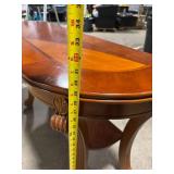 Antique Mahogany console table with Parquet Inlay and Carved Pedestal Legs