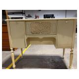 Sideboard Cabinet - Vintage Carved Wood with Decorative Center Panel