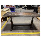 Table - Vintage console Table with Carved Turned Legs, 6 ft long