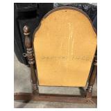 Square Brand Vanity Dresser with Arch Mirror - Dark Wood Finish